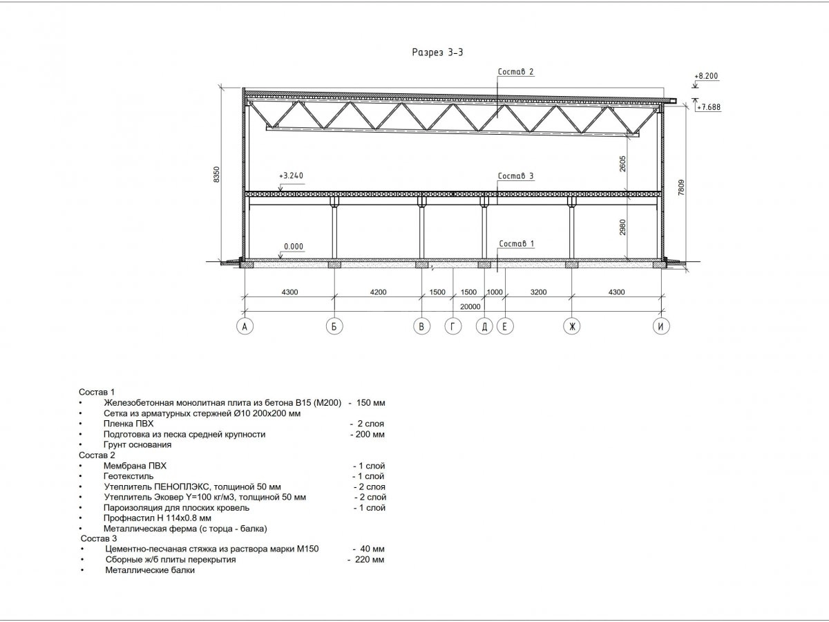 Планировка Производственный цех из сэндвич панелей -  фото 5