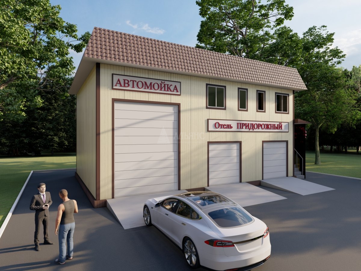 3D визуализация СТО из сэндвич-панелей - фото 5