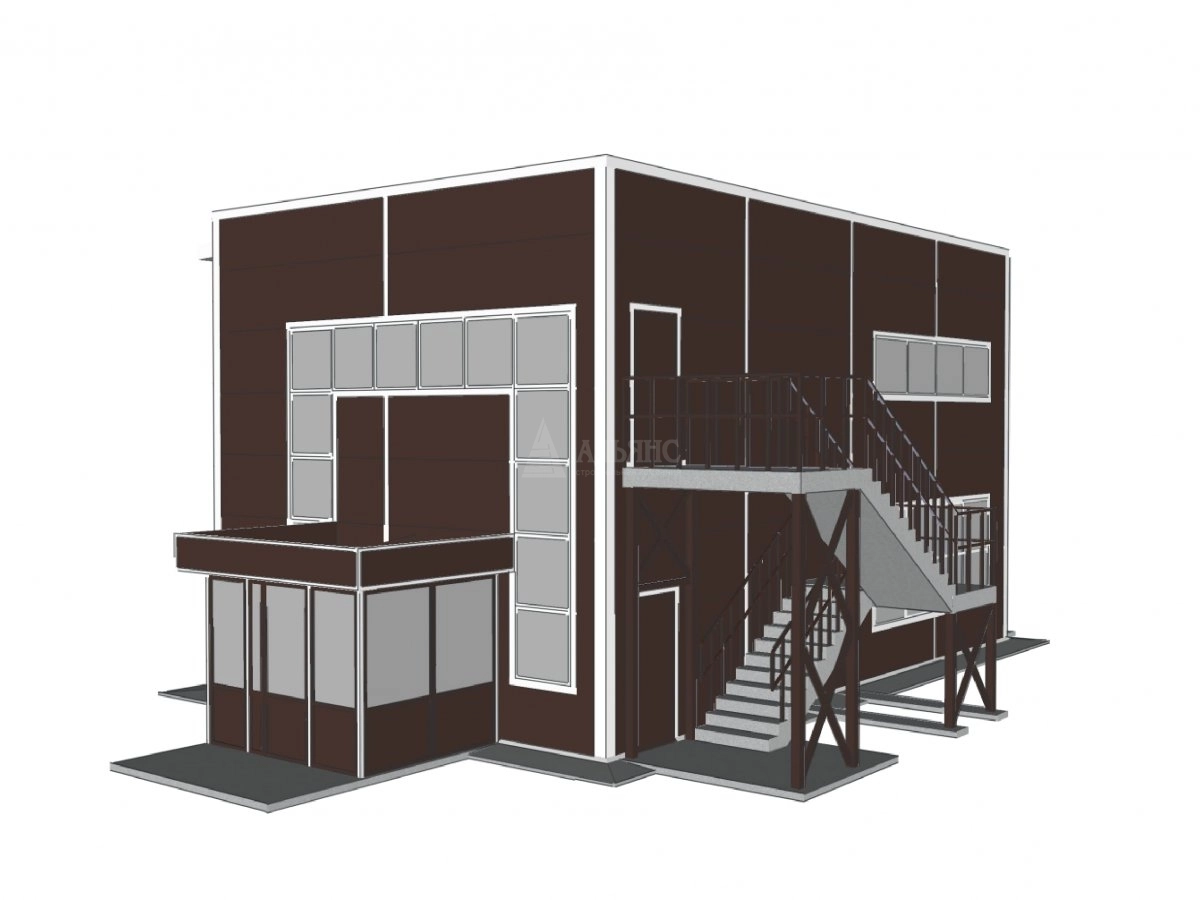 3D визуализация АБК из сэндвич-панелей - фото 7